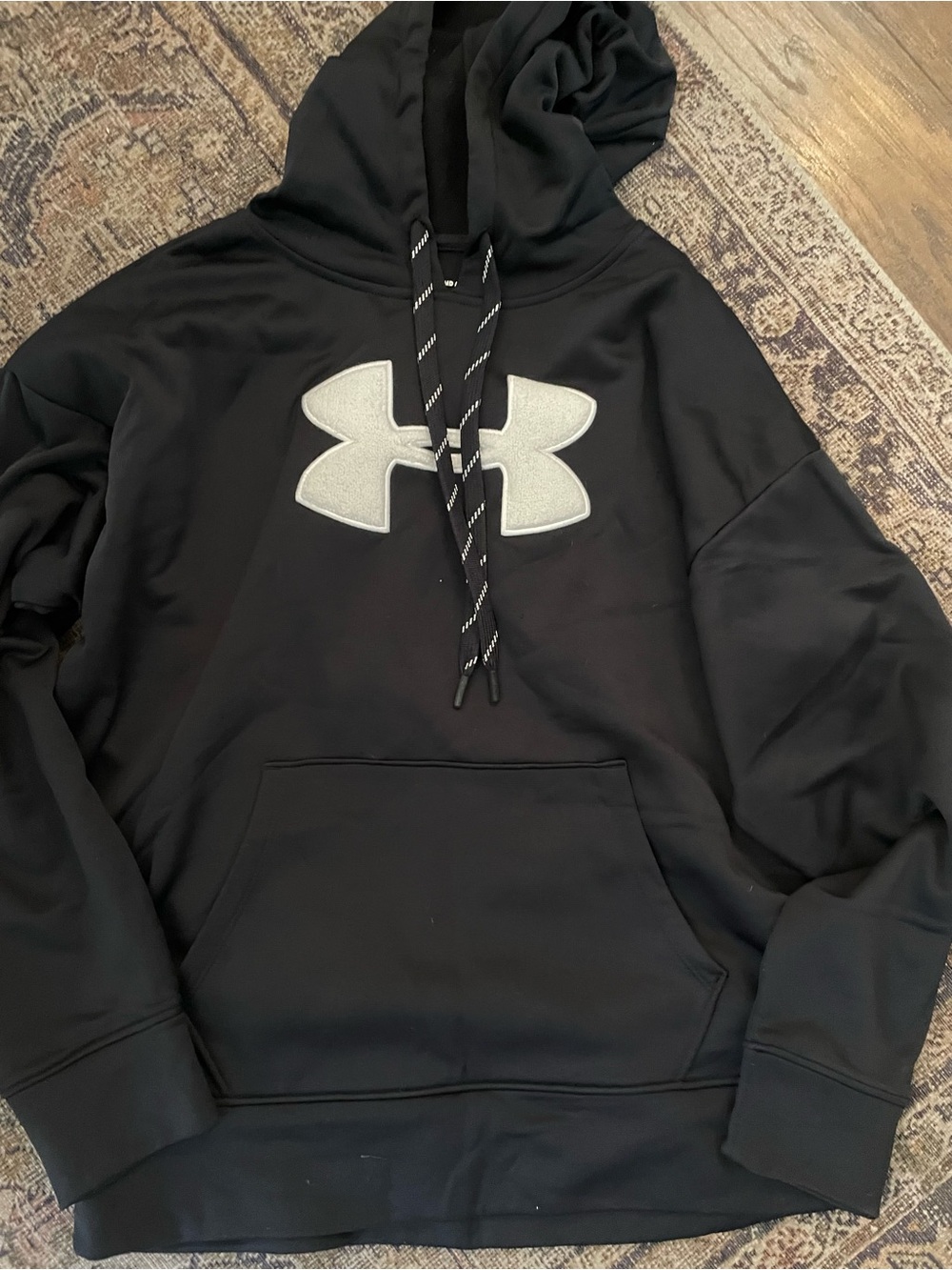Under Armour Men’s Black Hoodie with Silver Logo